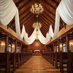 2 Panels 5ftx30ft White Ceiling Drapes for Wedding Parties