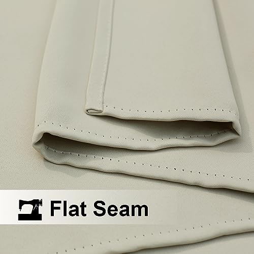 2 Panels Beige Outdoor Curtains for Patio Waterproof, Rustproof Grommet Thermal Insulated Room Darkening Indoor, alternate