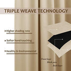 2 Panels Biscotti Beige Outdoor Curtains for Patio Waterproof, Rustproof Grommet Room Darkening Light Blocking, alternate