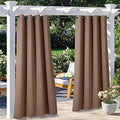2 Panels Blackout Outdoor Curtains for Patio Waterproof, Thermal Insulated Silver Rustproof Grommet Blackout