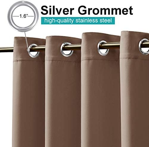 2 Panels Blackout Outdoor Curtains for Patio Waterproof, Thermal Insulated Silver Rustproof Grommet Blackout, alternate view