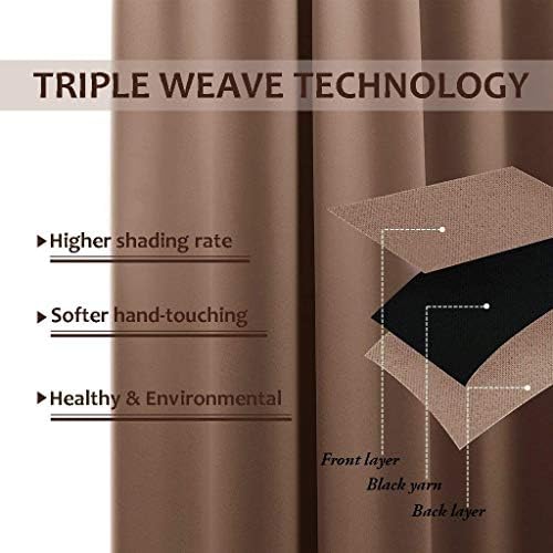 2 Panels Blackout Outdoor Curtains for Patio Waterproof, Thermal Insulated Silver Rustproof Grommet Blackout, alternate view