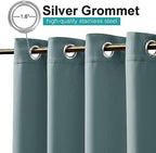 2 Panels Greyish Blue Outdoor Curtains for Patio Waterproof, Thermal Insulated Rustproof Grommet Blackout Indoor, alternate