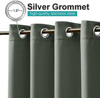 2 Panels Greyish Green Outdoor Curtains for Patio Waterproof 95 inches Long, Thermal Light Blocking Rustproof, alternate view
