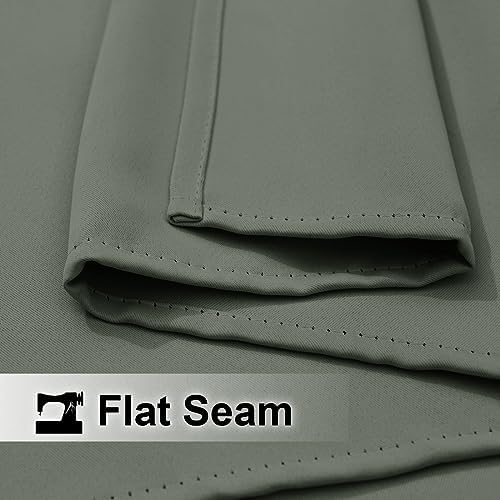 2 Panels Greyish Green Outdoor Curtains for Patio Waterproof 95 inches Long, Thermal Light Blocking Rustproof, alternate view