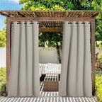 2 Panels Patio Curtains for Outdoor Waterproof, Machine Washable Rustproof Grommet Thermal Insulated Room, alternate view 2