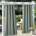 2 Panels Patio Curtains for Outdoor Waterproof, Rustproof Grommet Thermal Insulated Room Darkening Indoor