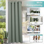 2 Panels Patio Curtains for Outdoor Waterproof, Rustproof Grommet Thermal Insulated Room Darkening Indoor, alternate view 6