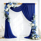 2 Panels Royal Blue Wedding Arch Draping Fabric 29" X 20FT Sheer Chiffon Drapes Bridal Baby Shower Backdrop for