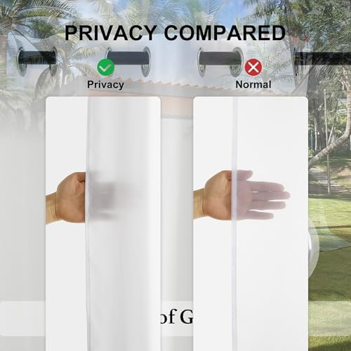 2 Panels Sheer Outdoor Curtains for Patio Waterproof Bright White in Bright White, alternate view 4