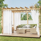 2 Panels Sheer Outdoor Curtains for Patio Waterproof Bright White in Bright White, alternate view 7