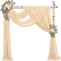 2 Panels Wedding Arch Draping Fabric 20Ft Length x 28" Width Champagne Arch Drapes Chiffon Fabric Sheer Curtains