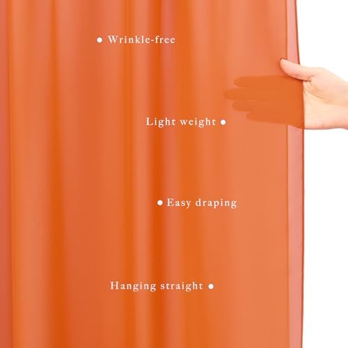 2 Panels Wedding Arch Draping Fabric 20Ft Length x 28" Width Orange Arch Drapes Chiffon Fabric Sheer Curtains, alternate view