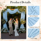 2 Panels Wedding Arch Draping Fabric 29" X 20FT Baby Blue Sheer Chiffon Drapes Bridal Baby Shower Backdrop for, alternate