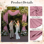2 Panels Wedding Arch Draping Fabric 29" X 20FT Dusty Rose Sheer Chiffon Drapes Bridal Baby Shower Backdrop for, alternate