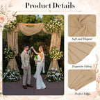 2 Panels Wedding Arch Draping Fabric 29" X 20FT Nude Chiffon Sheer Drapes Backdrop for Wedding Ceremony Bridal, alternate