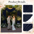 2 Panels Wedding Arch Draping Fabric Navy Blue 29" X 20FT Chiffon Sheer Drapes Backdrop for Wedding Ceremony, alternate view