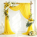 2 Panels Yellow Wedding Arch Draping Fabric 29" X 20FT Chiffon Sheer Drapes Backdrop for Wedding Ceremony Bridal