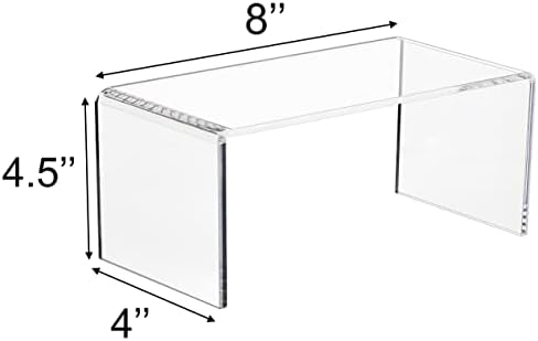 2 PC Clear Acrylic Risers, Acrylic Display Risers Shelf Showcase Fixtures for Jewelry, Display Stand for Amiibo, alternate