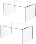 2 PC of 12'' Extra Large 5mm Thickness Clear Acrylic Risers, Acrylic Display Risers Shelf Showcase Fixtures for