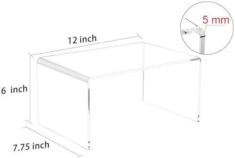 2 PC of 12'' Extra Large 5mm Thickness Clear Acrylic Risers, Acrylic Display Risers Shelf Showcase Fixtures for, alternate