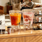 2 PCS 1.6 Gallon Drink Dispenser with Detachable Base, Easy to Clean Plastic Beverage Dispenser with Removable, alternate