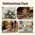 2 Pcs 10 Inches Acrylic Crystal Centerpieces for Wedding Table Decoration Backdrop Flower Stand Clear Column, alternate view