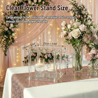 2 Pcs 10 Inches Acrylic Crystal Centerpieces for Wedding Table Decoration Backdrop Flower Stand Clear Column, alternate view