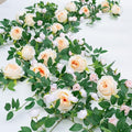 2 PCS 12FT Bendable Flower Garland, Artificial Rose Vine for Home Decor
