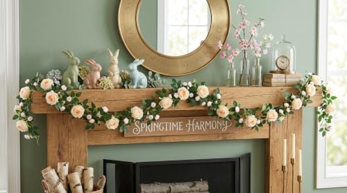 2 PCS 12FT Bendable Flower Garland, Artificial Rose Vine for Home Decor, alternate view 6