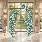 2 PCS 12FT Bendable Flower Garland, Fake Rose Vine for Wedding Decor, Blue in Blue, alternate view 4