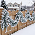 2 Pcs 12ft Thick Christmas Alaskan Pine Christmas Garland Flocked in White