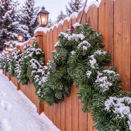 2 Pcs 12ft Thick Christmas Alaskan Pine Christmas Garland Greenery in Green