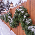 2 Pcs 12ft Thick Christmas Alaskan Pine Christmas Garland Greenery in Green