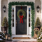 2 Pcs 12ft Thick Christmas Alaskan Pine Christmas Garland Greenery in Green, alternate view 3