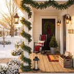 2 Pcs 12ft Thick Christmas Alaskan Pine Christmas Garland Greenery in Green, alternate view 5