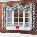 2 Pcs 15ft Thick Christmas Alaskan Christmas Garland Flocked in White
