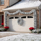 2 Pcs 15ft Thick Christmas Alaskan Christmas Garland Flocked in White, alternate view 5