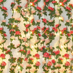 2 Pcs 16.5Ft Flower Garland with Lights, Pink Floral Garland Rose Vines in Pink-ld
