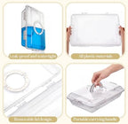 2 Pcs 16 x 11'' Chilled Serving Tray for Parties with Lids Compartments Flip top Removable Chilled Party Platter, alternate