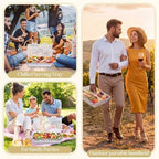 2 Pcs 16 x 11'' Chilled Serving Tray for Parties with Lids Compartments Flip top Removable Chilled Party Platter, alternate