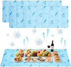 2 Pcs 17.7"x 47.2" Large Reusable Freezable Ice Mats for Buffet Table Cooling Trays Cold Plate for Food Cheese