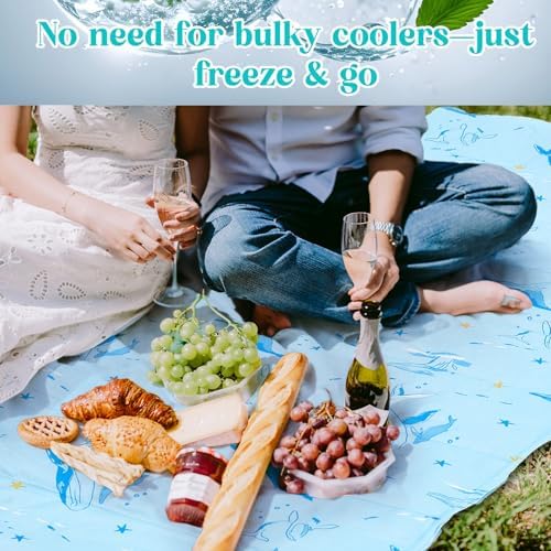 2 Pcs 17.7"x 47.2" Large Reusable Freezable Ice Mats for Buffet Table Cooling Trays Cold Plate for Food Cheese, alternate