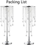2 Pcs 21.65 inches Crystal Flower Stand Wedding Centerpieces for Tables, Tabletop Gold Metal Flower Arrangement, alternate