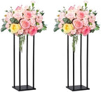 2 Pcs 24 Inches Matte Black Wedding Flower Stand Metal Iron Display Rack Floor Vase Column Centerpiece for Event, alternate