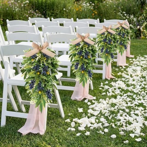 2 PCS 24'' Spring Summer Swags for Front Door Artificial Eucalyptus Olive Boxwood Leaves Teardrop Swags Greenery, alternate