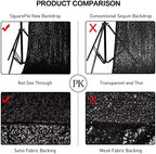 2 PCS 2x8ft Black Sequin Curtain Glitter Background for Halloween in 2FT x 8FT (2 Panels) in Black, alternate view 3