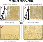 2 PCS 2x8ft Gold Sequin Backdrop Curtains Shimmer Background in 2FT x 8FT (2 Panels) in Gold, alternate view 4