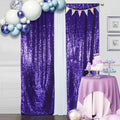 2 PCS 2x8ft Purple Sequin Backdrop Curtains Shimmer Background in 2FT x 8FT (2 Panels) in Purple