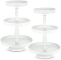 2 Pcs 3 Tier Cupcake Stand, Round Metal Dessert Tower, White in White
